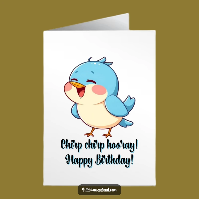 Free Printable Cheerful Bird Birthday Card - Joyous Chirp Downloadable Gift for a Bright Day