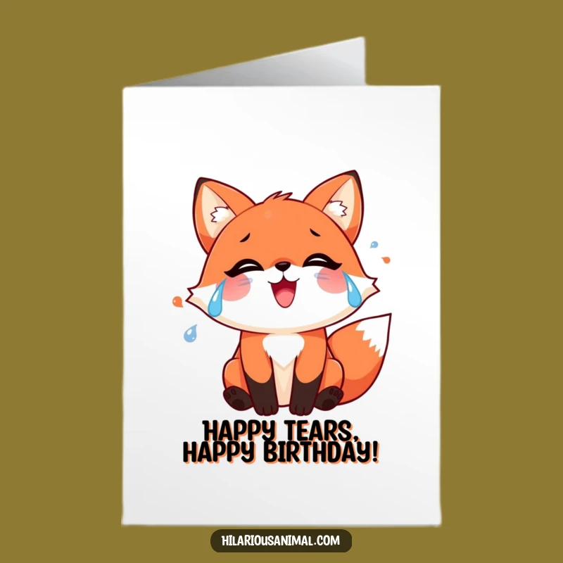 Free Printable Fox Birthday Card: Joyful Tears Downloadable Gift