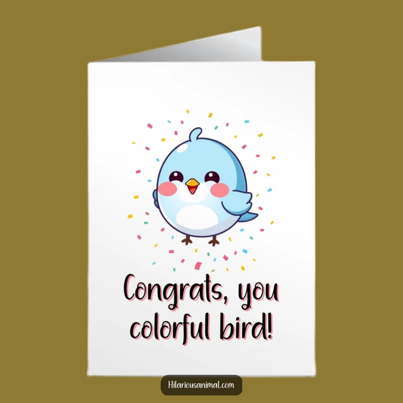 Free Printable Bird Congratulations Card: Confetti Shower Downloadable