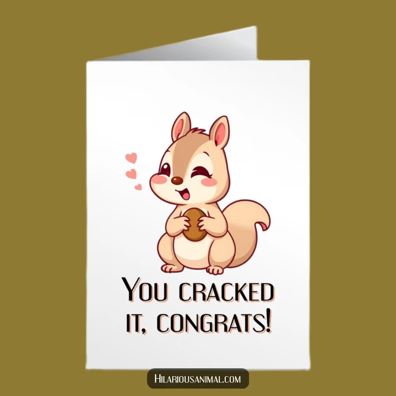 Free Printable Squirrel Congratulations Card: Amused Nutty Critter Downloadable Success