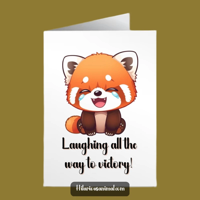 Free Printable Laughing Red Panda Congrats Card - Hilarious Downloadable Gift for Any Occasion