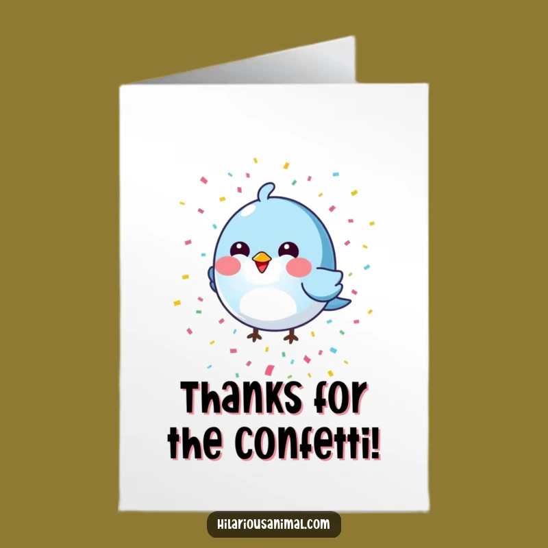Free Printable Bird Thank You Card: Confetti Downloadable Art