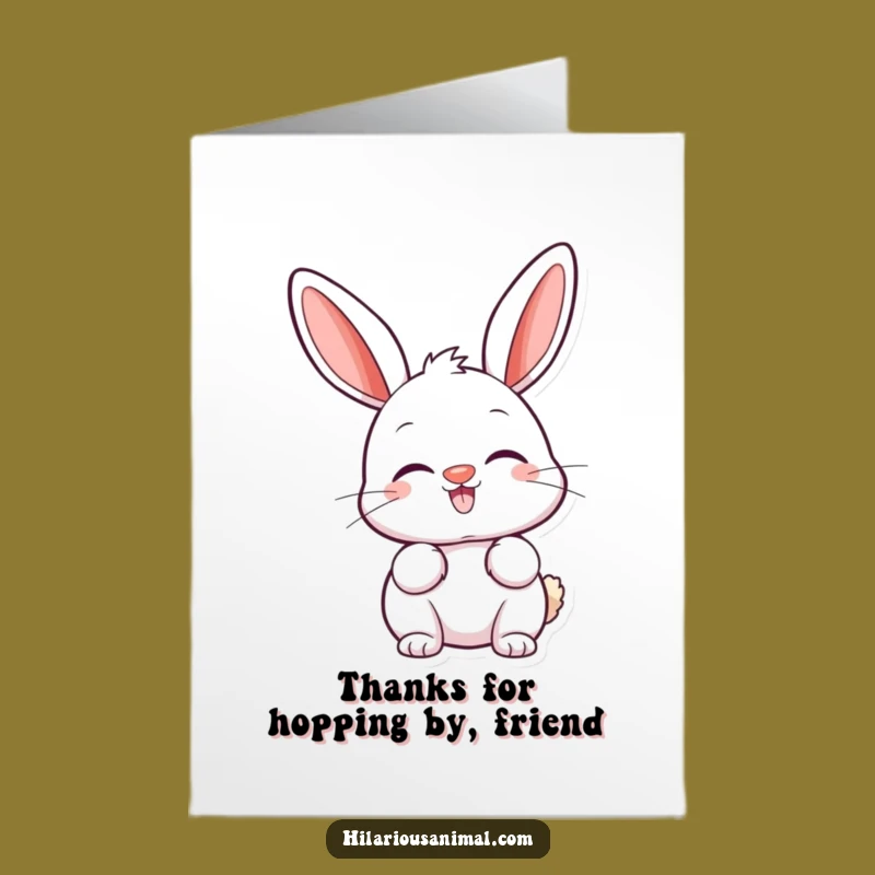 Free Printable Happy Bunny Thank You Card - Amused Bunny Nose Twitching Gratitude Downloadable