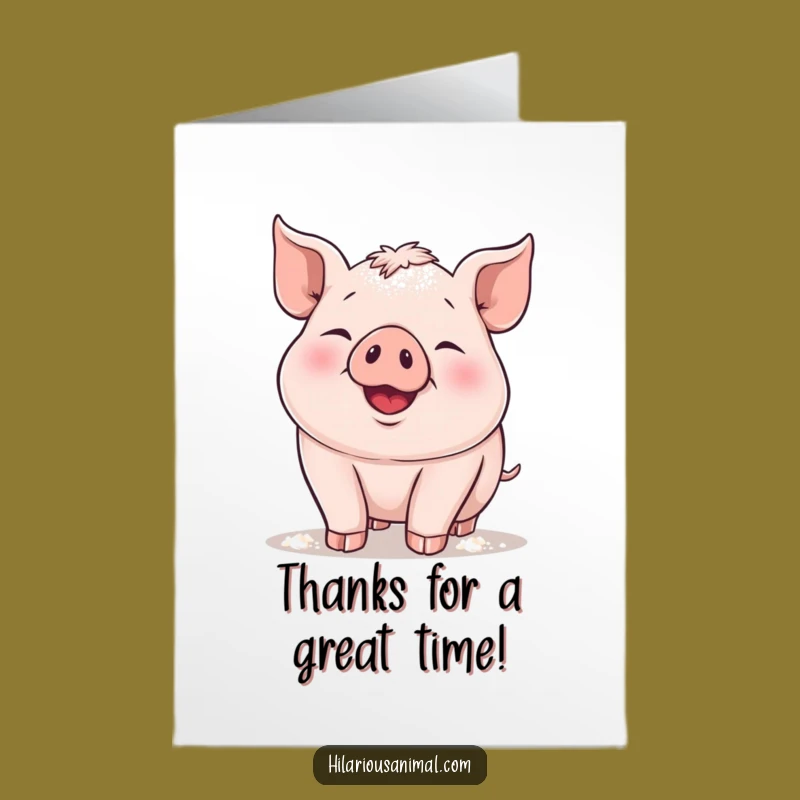 Free Printable Piglet Flour Thank You Card: Funny Delight Downloadable