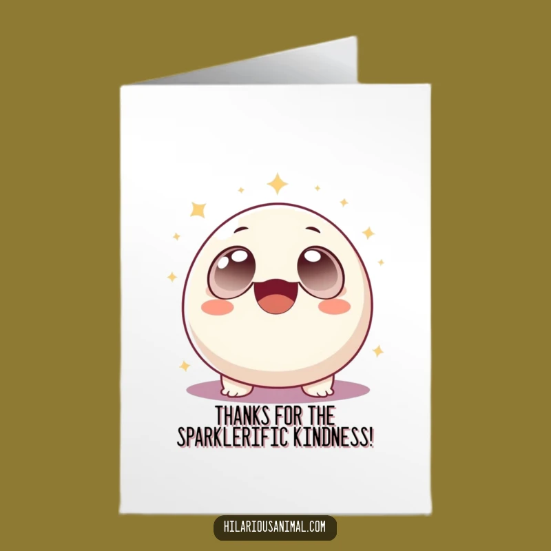 Free Printable Thank You Card: Giggle Creature Sparkle Funny Downloadable Gift Appreciation