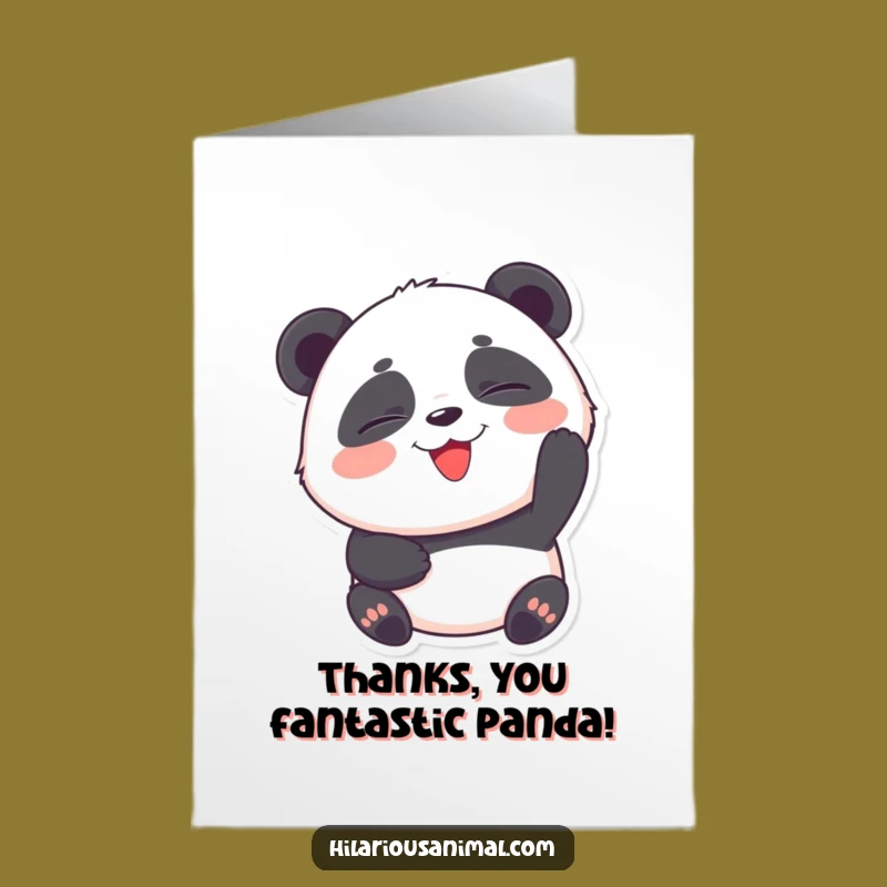Free Printable Thank You Card: Laughing Panda Cub - Heartfelt Downloadable Gift!