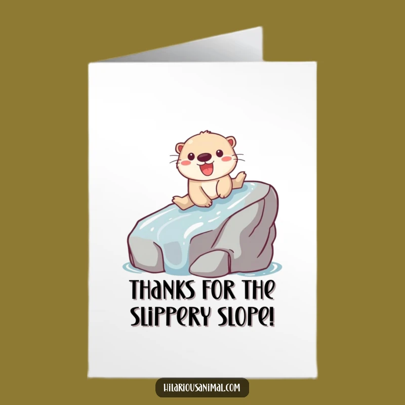 Free Printable Thank You Card: Otter's Glee Slide Gratitude Downloadable