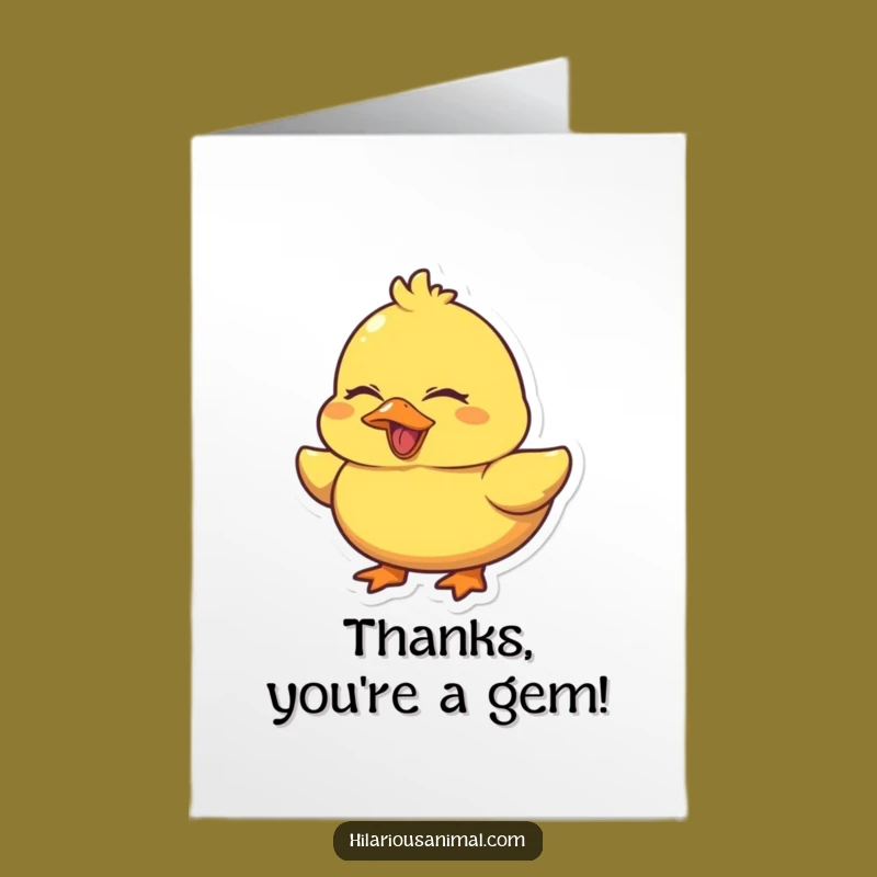Free Printable Thank You Duck Card: Funny Quacking Laugh Downloadable Gift