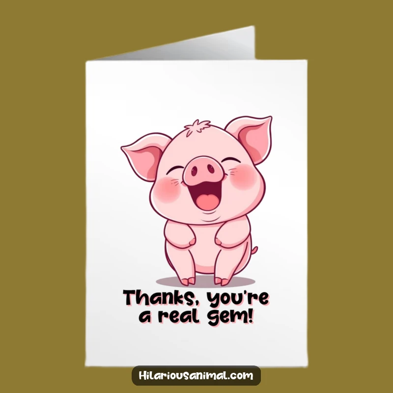 Free Printable Thank You Card: Piglet's Guffaw of Thanks, Downloadable Gift