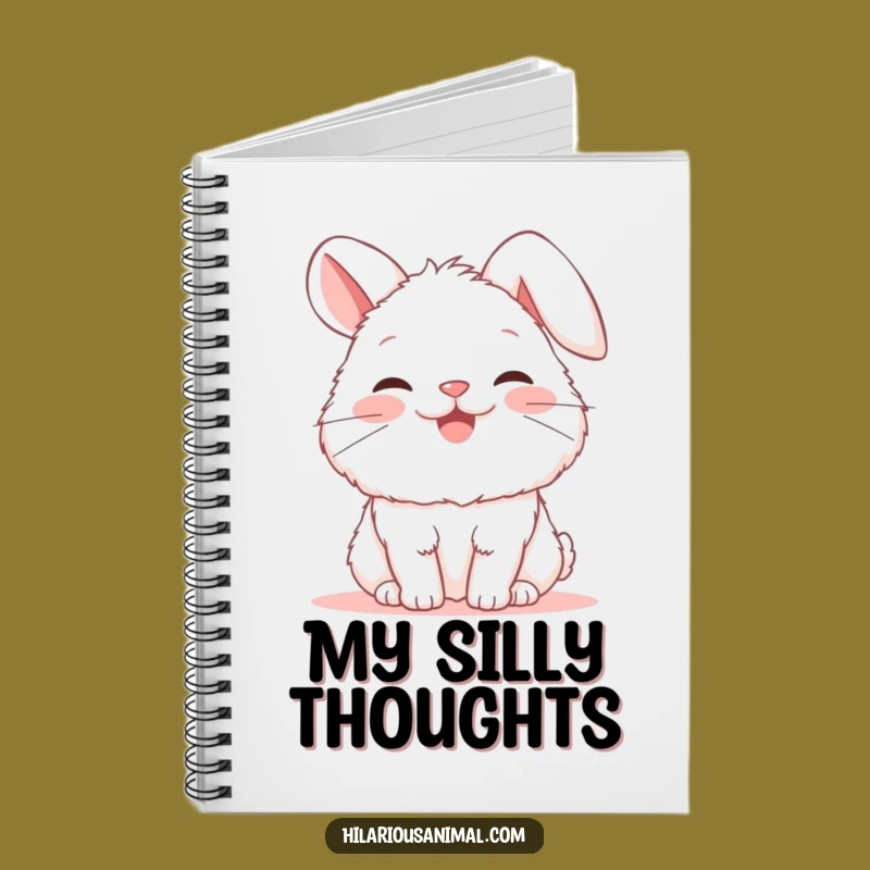 Funny Bunny Snorting Notebook - Cute Fluffy Rabbit Journal Gift