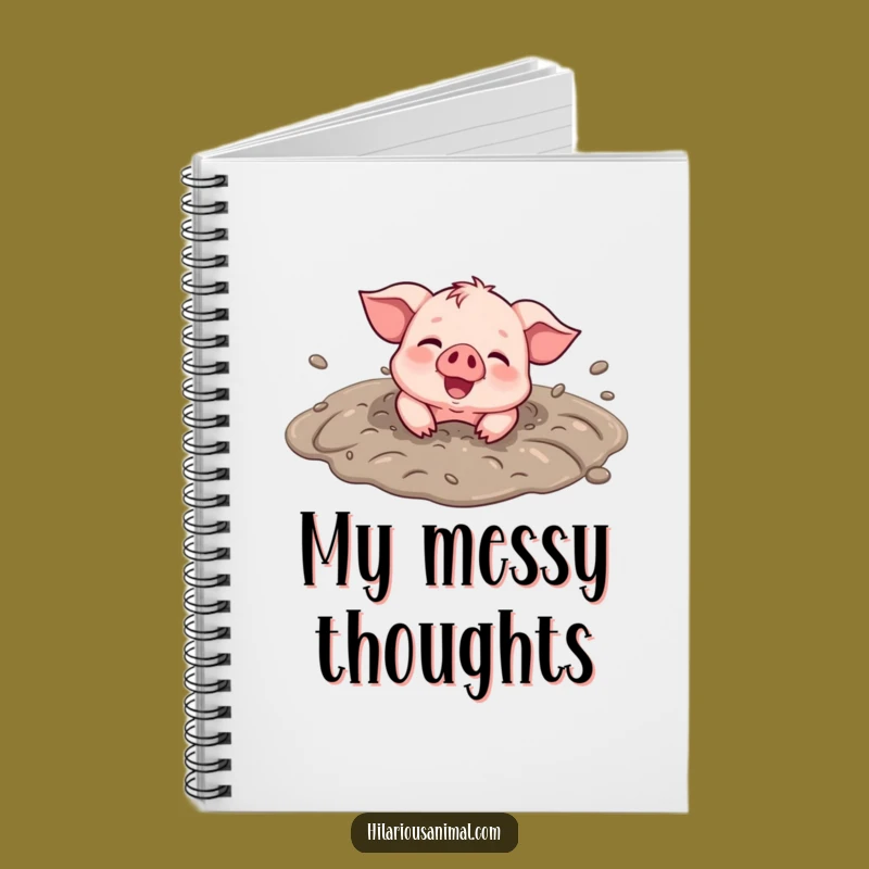 Funny Piglet Mud Puddle Notebook: Joyful Journal for Notes Gift