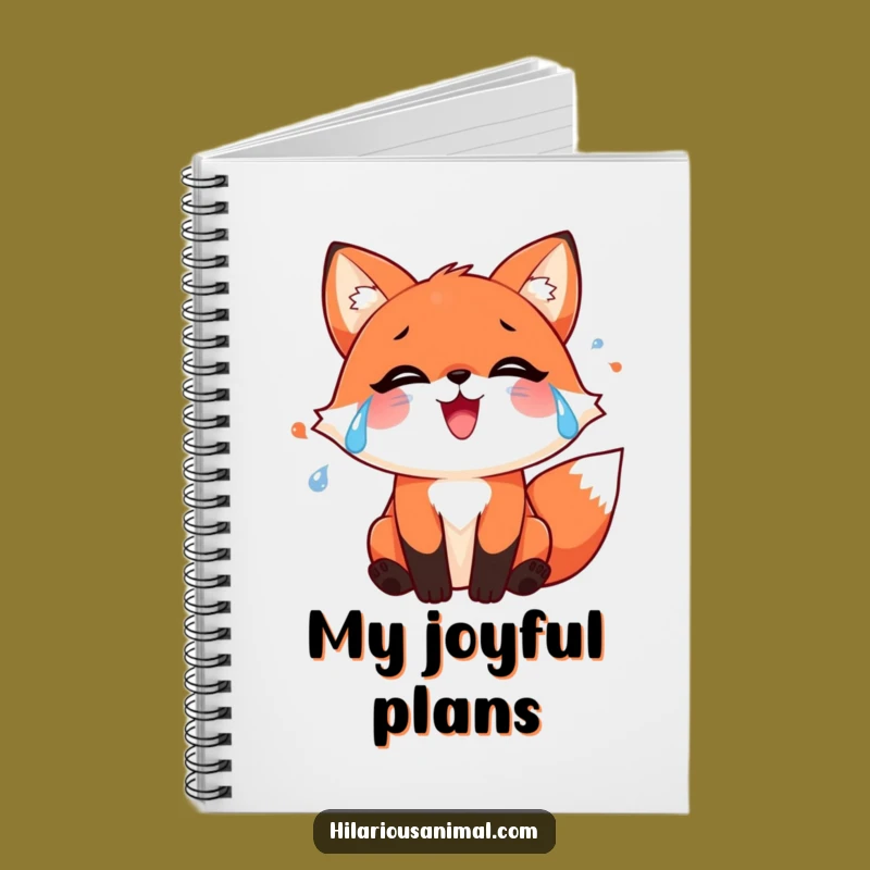 Funny Red Fox Notebook: Joyful Tears, Heartwarming Journal