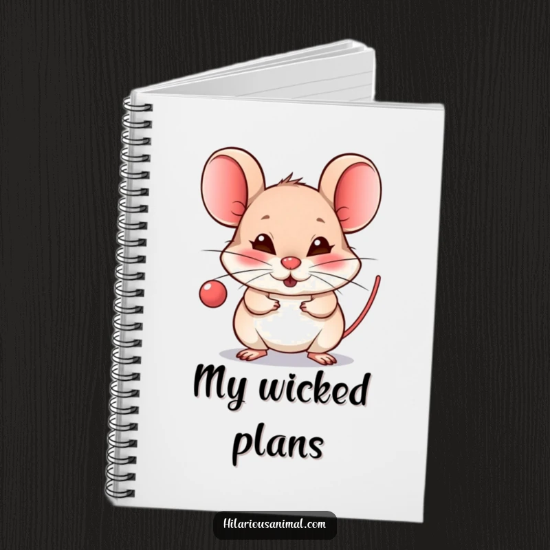 Funny Mouse Raspberry Notebook - A journal with a tiny mouse blowing a raspberry and a mischievous grin, ideal for writing cheeky notes.