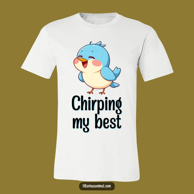 Funny Blue Bird Chirping T-Shirt: Joyful Singing Bird Tee Gift