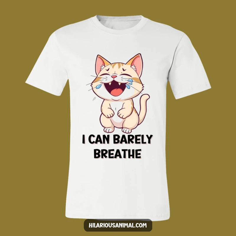 Funny Cat Roaring Tears T-Shirt - Hilarious Pet Gift for Comedic Souls