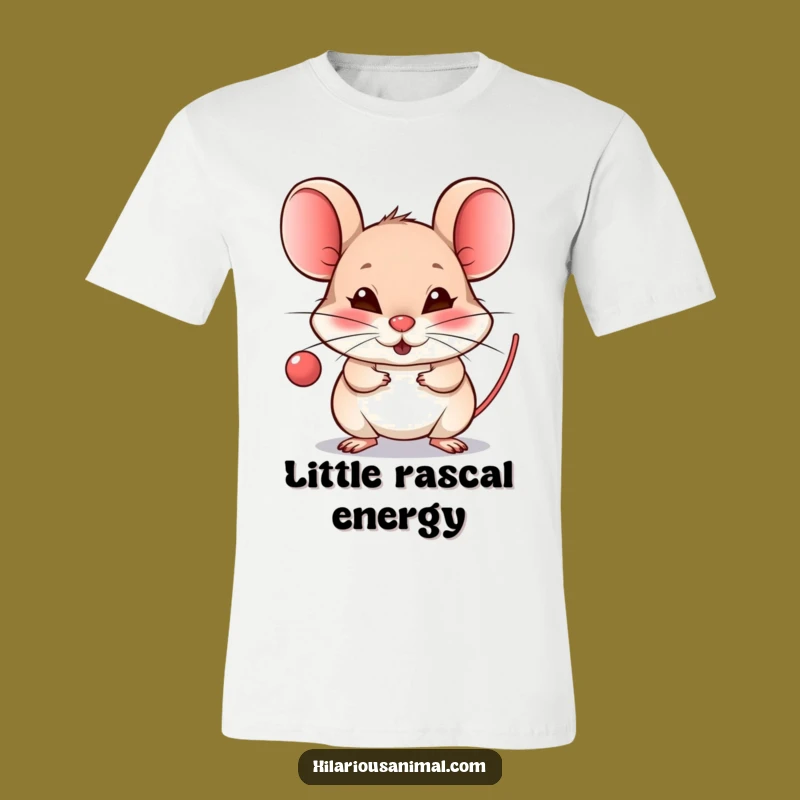 Funny Mouse Raspberry T-Shirt: Mischievous Grin Tee Gift