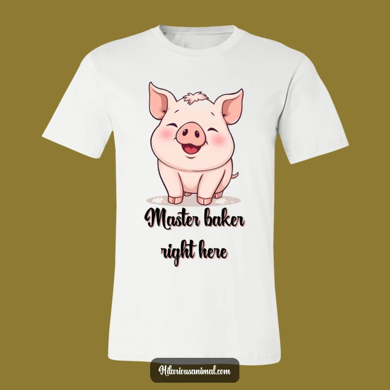 Funny Piglet Flour T-Shirt - Hilarious Farm Animal Tee for Baking Fun