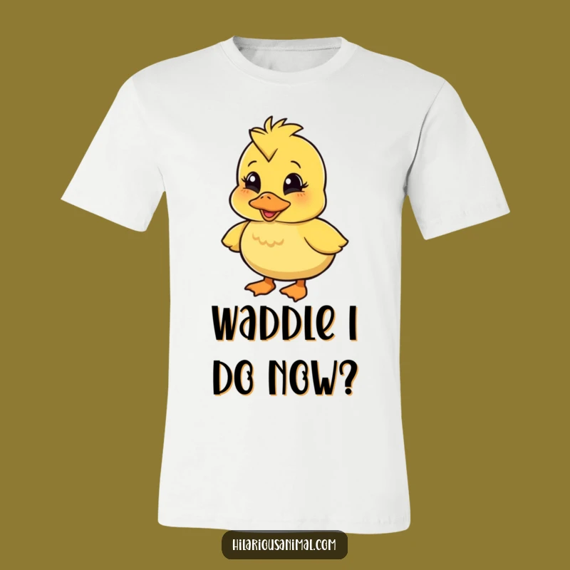 Funny Wobbly Duckling T-Shirt: Amused Quacking Character, Hilarious Tee for Laughter Lovers
