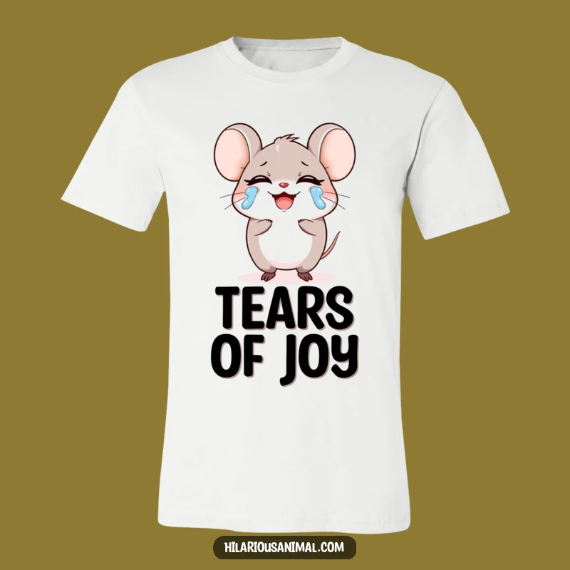 Funny Mouse Laughing Tears T-Shirt, Round Character Tee, Great Funny Gift