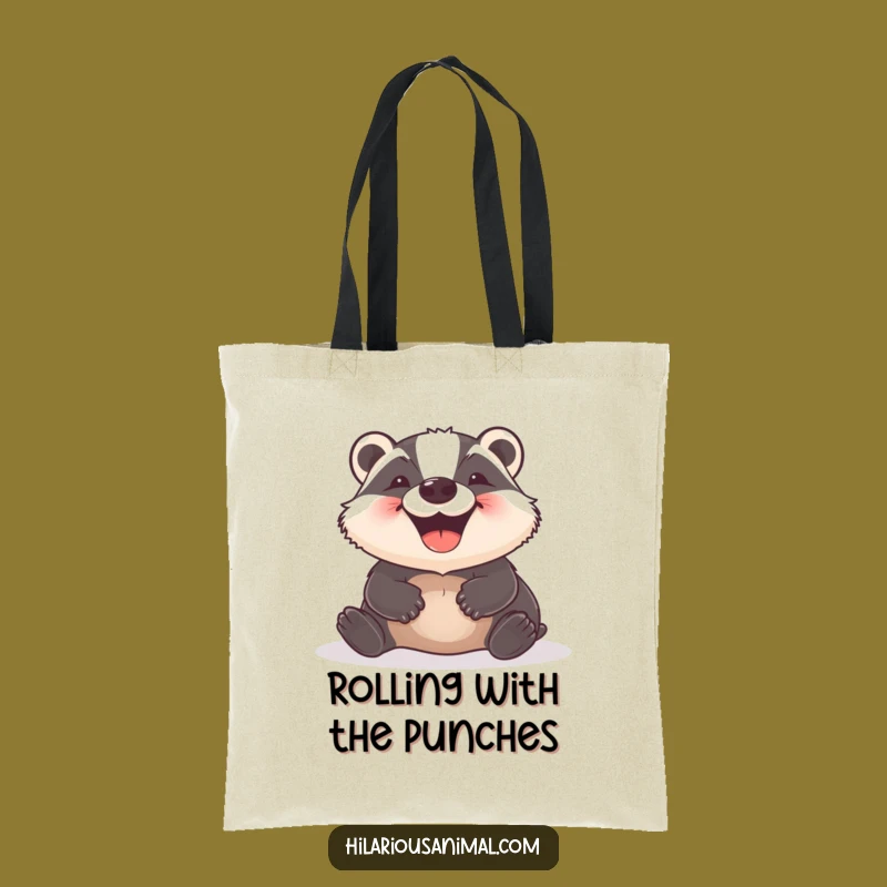 Funny Badger Tote Bag: Delightful Grin Rolling Earthy Joy Accessory