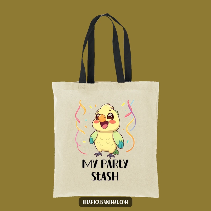 Funny Chuckling Parrot Tote Bag: Carry Festivity with This Joyful Bird, Perfect Funny Gift