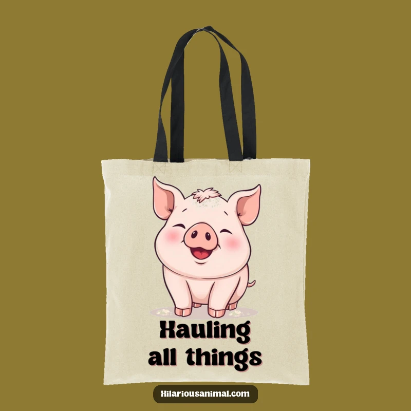 Funny Piglet Flour Tote Bag - Hilarious Accessory for Bakers & Pig Lovers