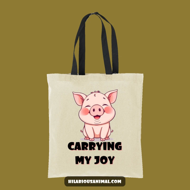Funny Piglet Tote Bag - Durable Snorting Piggy Canvas Bag, Great Gift