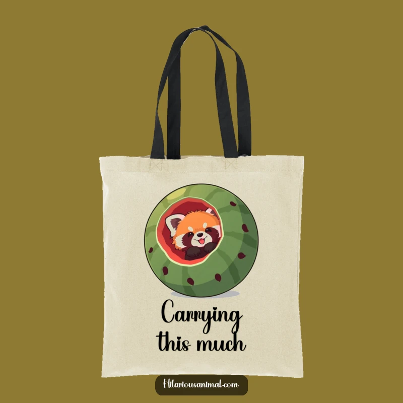 Funny Red Panda Watermelon Tote Bag - Hilarious Accessory for Fruit Lovers